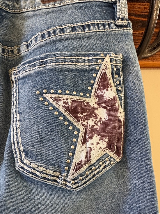 Rock & Roll Denim Denim - Rock & Roll Denim Women’s Blue Star-Accent Bootcut Jeans